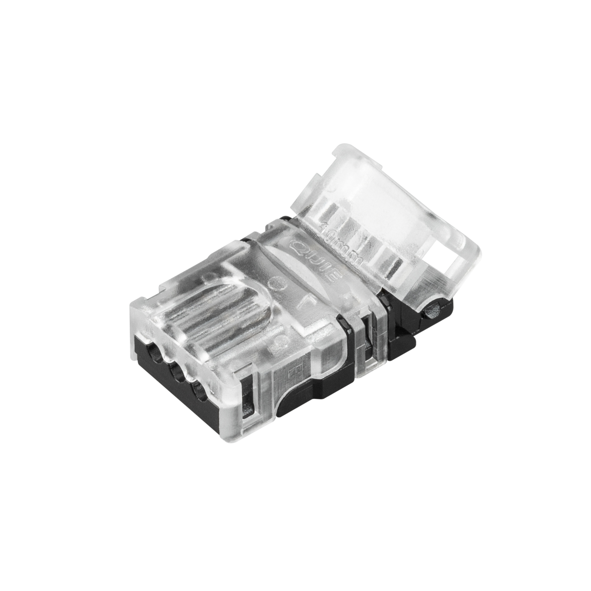 Коннектор HIP-MIX-10-3pin-STW 032239 - Одиночный коннектор (без провода) для подключения питания к открытым лентам MIX шириной 10 мм. Очистка провода питания (0,34-0,75 мм2) от изоляции не требуется. Материал - прозрачный пластик. Максимальный допустимый 