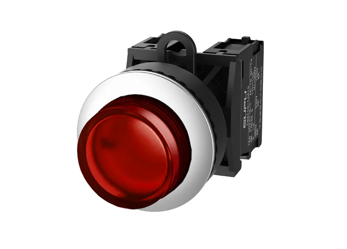 Кнопка выпуклая (желтая) TS2523-0DM30-R20 - Кнопка круглая выпуклая, без блокировки, LED AC/DC 24V, алюминиевое переднее кольцо, с плавным нажатием, с контактной группой 2NO, диаметр головки кнопки 29,5 мм, диаметр посадочного отверстия: 22 мм, цвет: желт