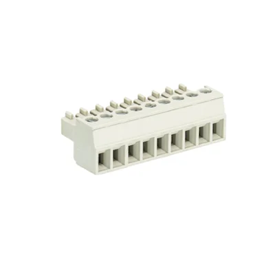 Розетка Wiecon 8513 B / 9 OB - Розеточный разъем, угловой, на кабель, шаг 3,5 мм, 9 полюсов, номинальное сечение: 1,5 мм кв., винтовая фиксация провода, 250V, 8А, без маркировки, цвет: серый, серия 8513 B