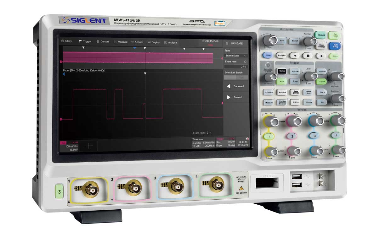 АКИП-4134/2А - Осциллограф цифровой, 4 канала x 500МГц