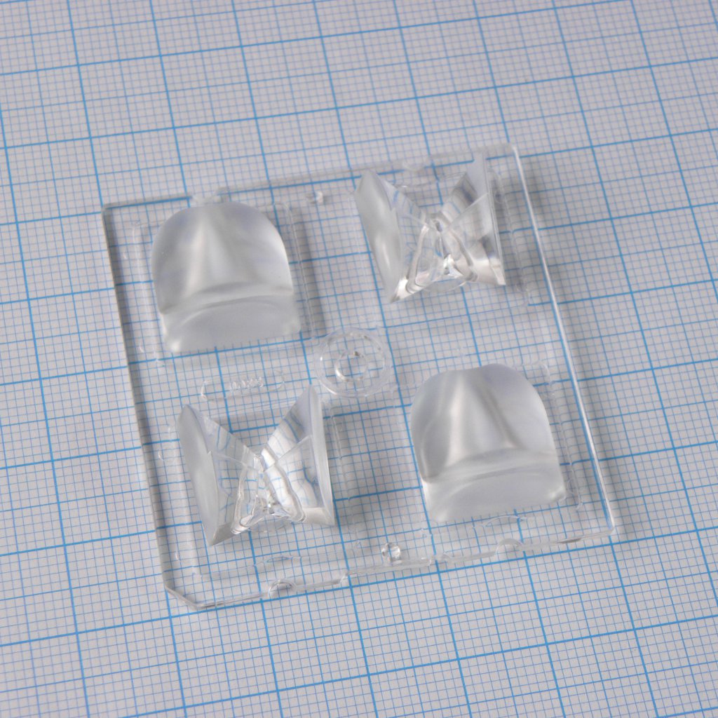 C12360_STRADA-2X2-DNW - Квадратная модуль линза 2x2 на 4светодиода LG Innotek серии  LEMWA33X, эфф=93%, ассиметричная, 50x50mm  H:11mm