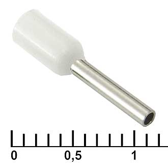DN00708 WHITE (1.2X8MM) - Наконечник на кабель DN00708, белый, 1.2x8 мм