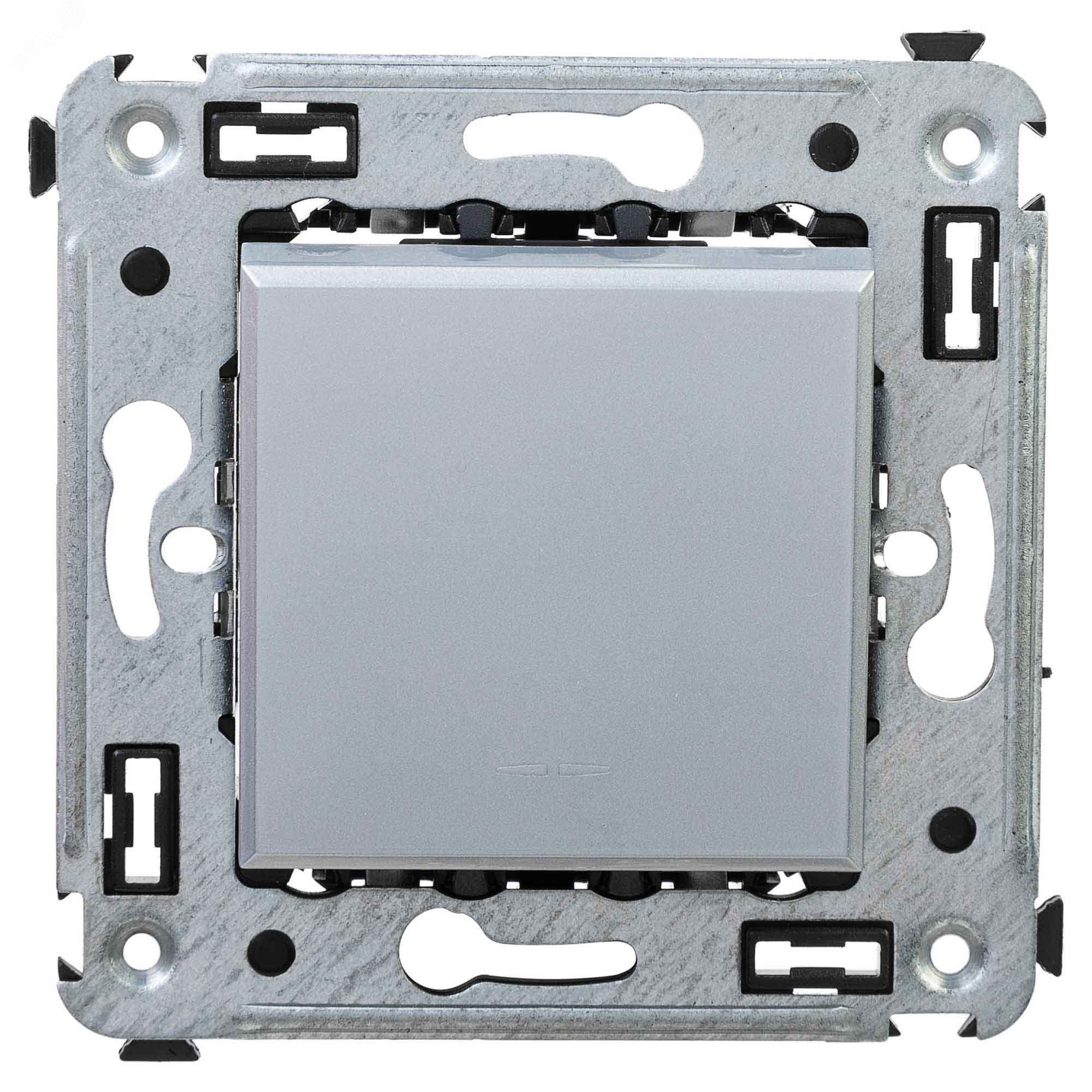 Выключатель одноклавишный в стену, "Avanti", "Закаленная сталь" 4404103