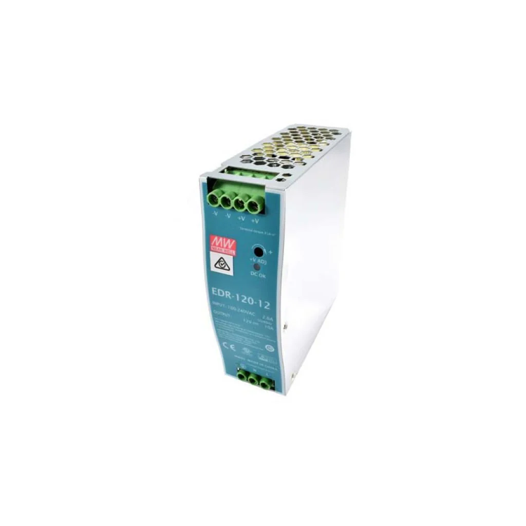 EDR-120-12 - AC-DC, 120Вт, вход 90…264V AC, 47…63Гц /127…370В DC, выход 12В/10A, рег. вых 12...14В, изоляция 3000В AC, в кожухе на DIN-рейку 40х125.2х102мм, -20…+60°С