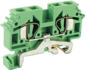 Заземляющая клемма UJ1-6/2JD - Заземляющая клемма, тип фиксации провода: пружинный, номинальное сечение: 6 мм кв., ширина: 8 мм, цвет: зеленый, тип монтажа: DIN 35
