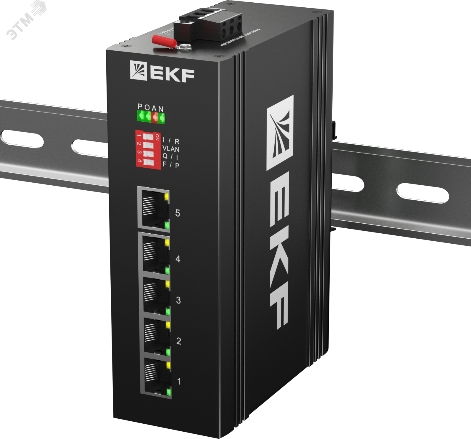 Промышленный неуправляемый коммутатор U-5GT, 5 портов 10/100/1000Base-T(X) RJ45, монтаж на динрейку TSX EKF