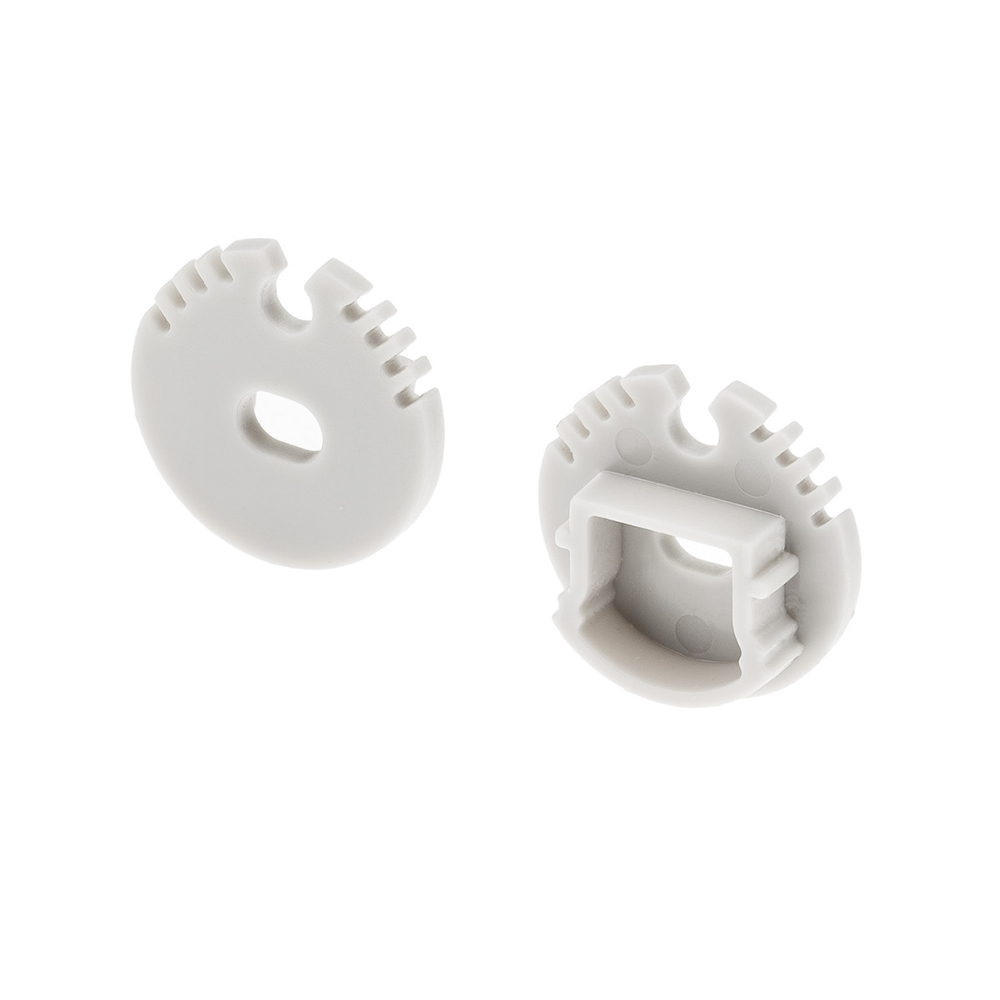 Заглушка ROUND-D20 с отверстием 040664 - PVC серая заглушка, с отверстием, для профиля ROUND-D20. В комплекте 2 заглушки. Цена за комплект.
