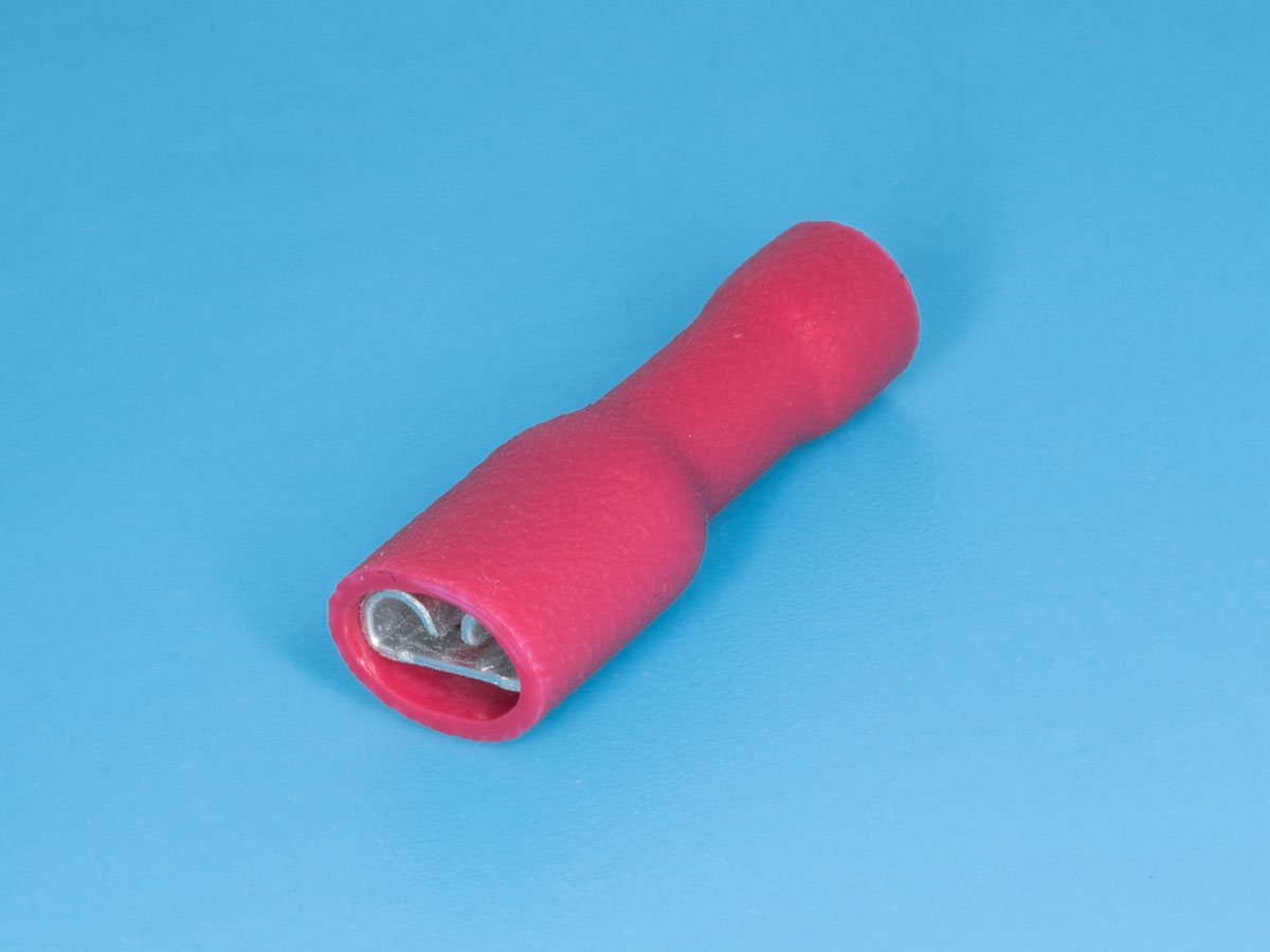 TAI4.8-1.25I - Клемма ножевая 4,8мм, гнездо на провод 0,25-1,5мм, полностью изолированная, кратно 100шт.