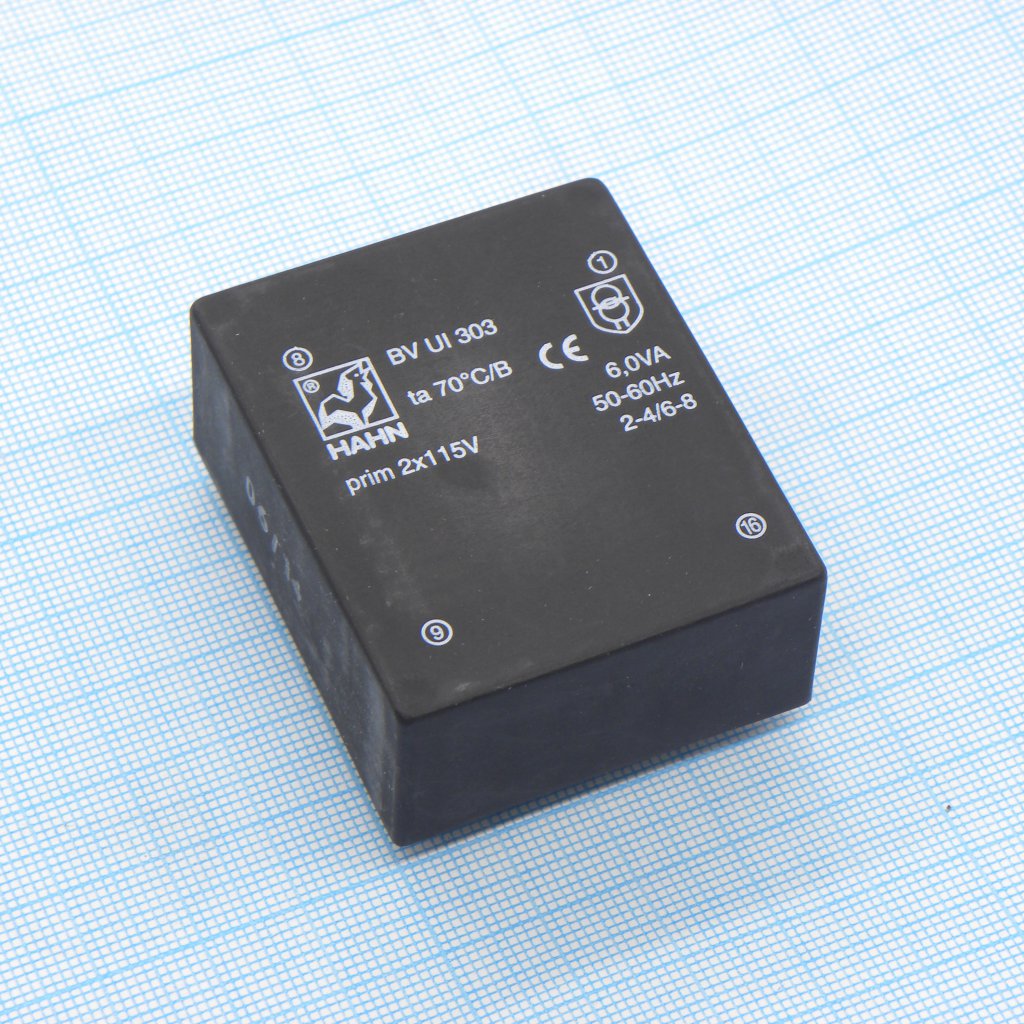 BV UI 303 0170 - Трансформатор питания 6ВА  2*115В, 2x21В , 2x143мА 70/B (43)