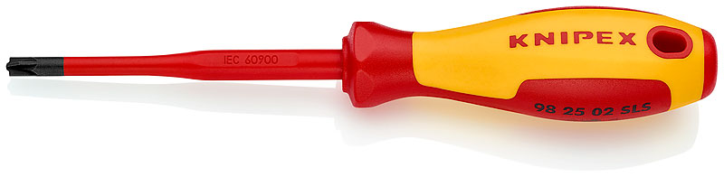 Тонкая отвертка PlusMinus KN-982502SLS - Отвертка PZ/S2x100 с комбинированным шлицем, с изолированной многокомпонентной рукояткой, испытанной на соответствие нормам VDE