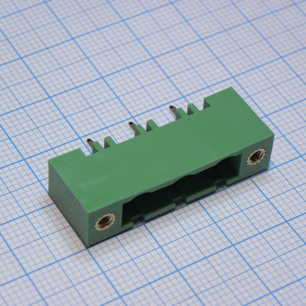 2EDGVM-7.62-03P-14-00A(H) - Разъемный клеммный блок на плату, 3 контакта шаг 7.62мм