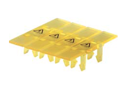 Заглушка 04.325.7056.8 - Защитная крышка на 1 клемму, с предупреждающим знаком, для клемм WKM 2,5… и WKM 10… желтая