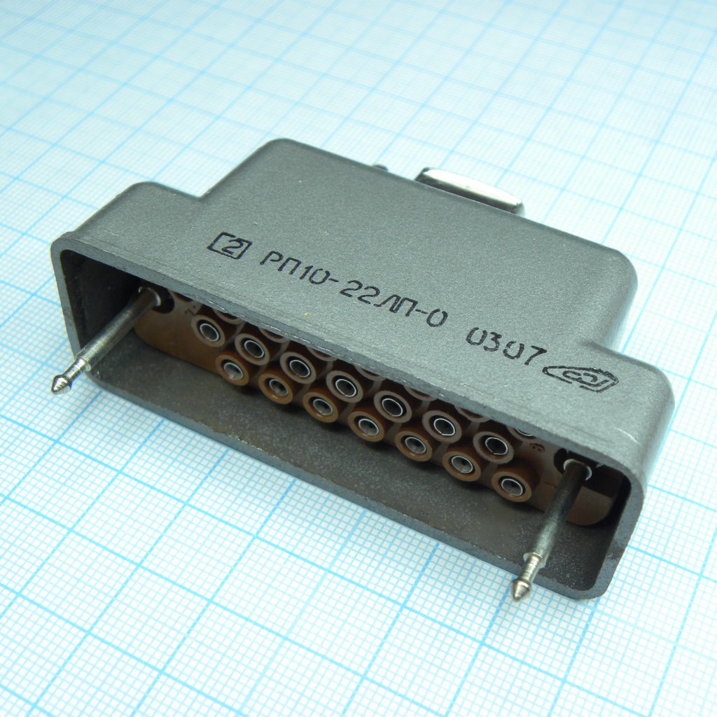 РП10-22 ЛП-О розетка с/к - Соединитель  низкочастотный, прямоугольный, внутреннего монтажа