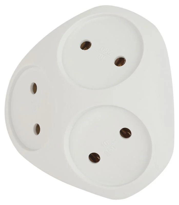 Разветвитель 3-м без заземл. 10А IP20 SPx-3-W бел. Б0053481