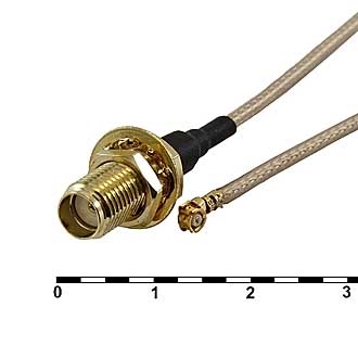 UFL-F/SMA-F JV-003+O 41CM - Разъем высокочастотный, кабельная сборка UFL гнездо - SMA гнездо, длина 41 см