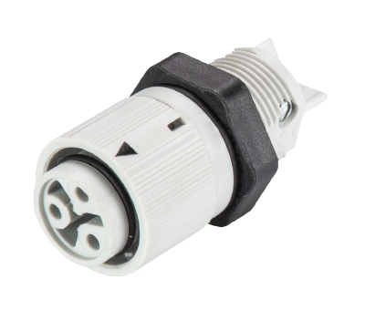 Разъем RST16I3 S B1 M02 GL 46.031.5053.0 - Розеточный разъем в панель М16, IP68(69k), 3 полюса, цвет: серый, номинальные характеристики: 250V 16A, серия gesis RST MINI