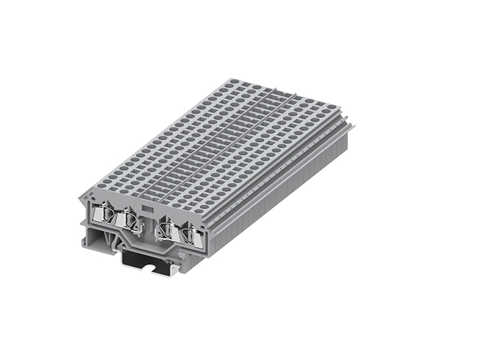 Проходная клемма 225908 - Проходная клемма, под держатель предохранителя, TA2.5, 4 точки подключения, тип фиксации провода: пружинный, номинальное сечение: 2,5 мм кв., 24A, 800V, ширина: 12 мм, цвет: серый, тип монтажа: DIN