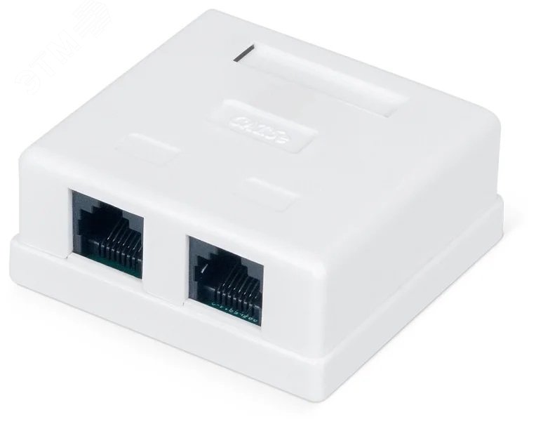 Розетка настенная TERACOM PRO кат.6 неэкранированная 2 порта RJ-45 Dual IDC бел. TRP-WBOX-2RJ45-6UTP-WH