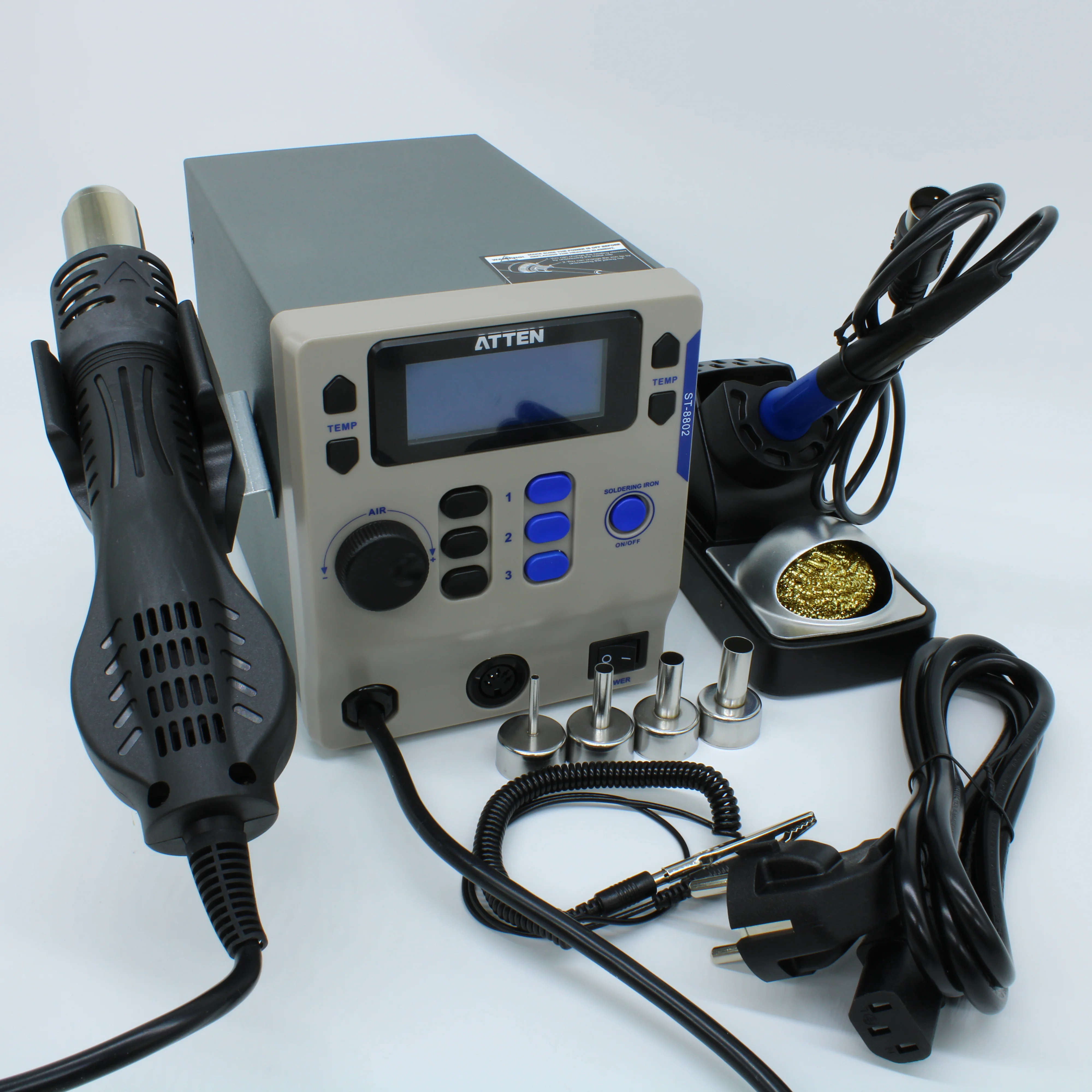 ST-8802 - 800Вт двухканальная термовоздушная станция с паяльником (65Вт)