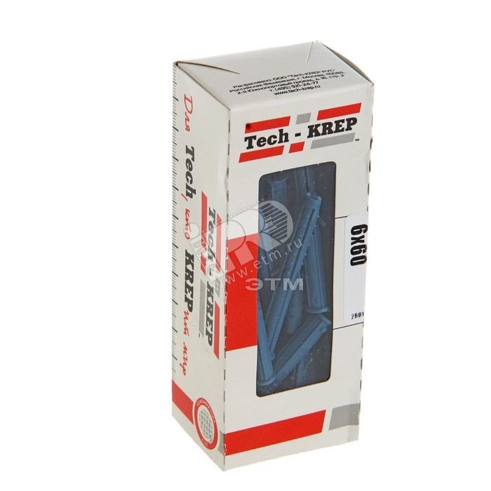 Дюбель четырехраспорный (универсальный) Чапай 6х60 шипы+усы (полипропилен) (уп.40шт) 111470