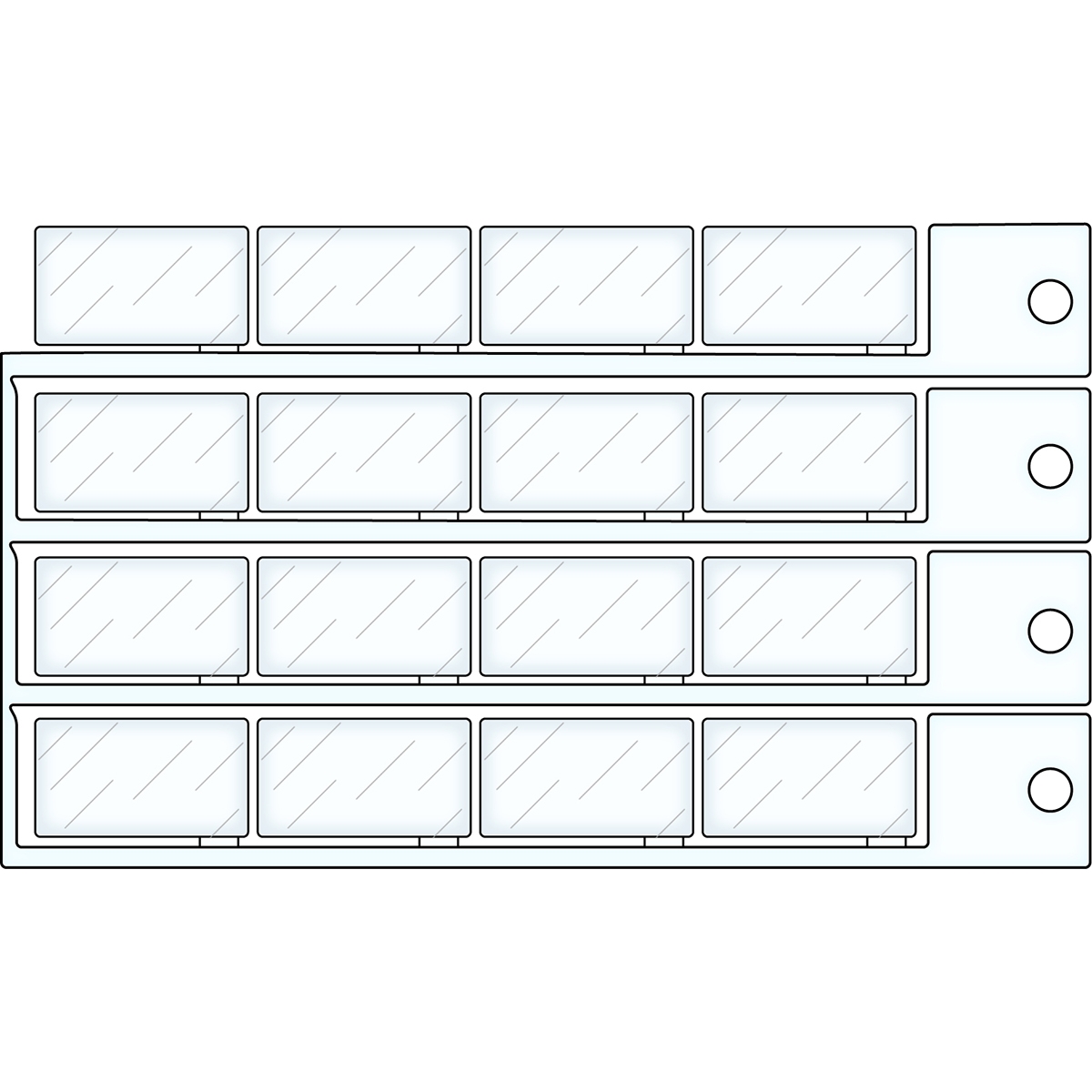 brdT1527V - Контейнер для вставок, цвет-прозрачный, размер 15х27 мм, 480 шт/упак.