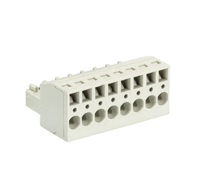 Розетка Wiecon 8513 BFK/ 8 TOP - Розеточный разъем, прямой, на кабель, шаг 3,5 мм, 8 полюсов, номинальное сечение: 1,5 мм кв., пружинная фиксация провода, 250V, 8А, с маркировкой, цвет: серый, серия 8513 BFK