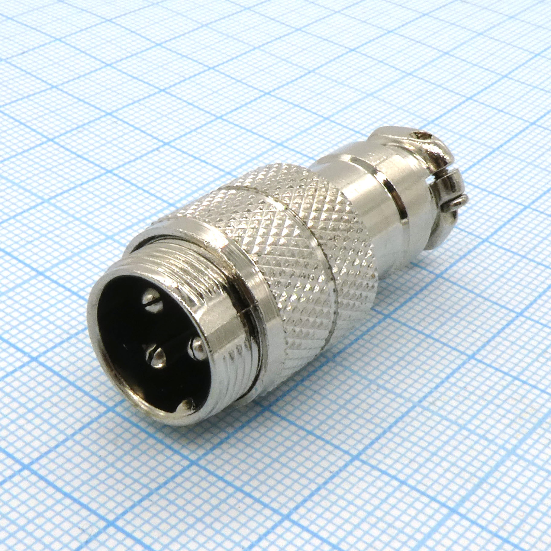 Разъем PH-3MC вилка на кабель - разъем металлический, три контакта, 125V 7A, IP55(пыле- и брызгозащищенный)