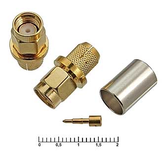 SMA-CG58P - Разъём высокочастотный, штекер SMA обжим на кабель RG58