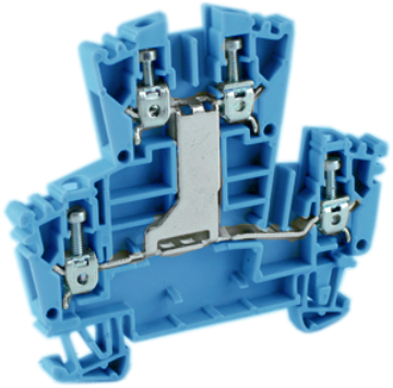 Этажная клемма UKJ-W2.5/2X2(BU) - Этажная клемма, межэтажное соединение, тип фиксации провода: винтовой, номинальное сечение: 2,5 мм кв., 24A, 400V, ширина: 5,2 мм, цвет: синий, тип монтажа: DIN 35