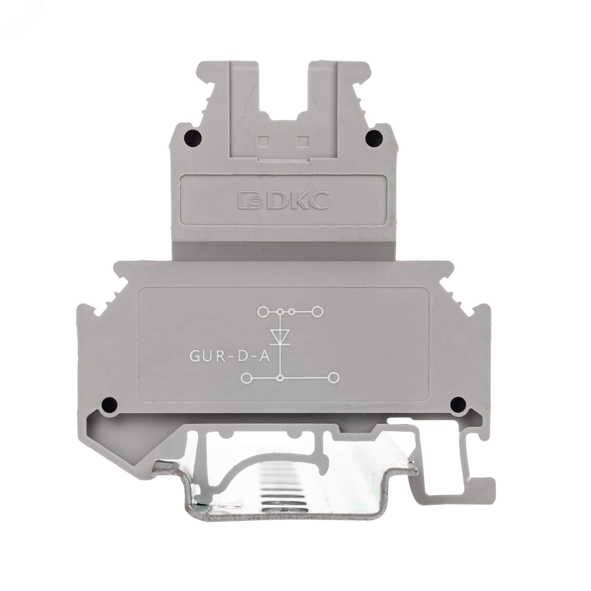 Клемма со встроенным диодом, винтовой зажим, 4 точки подключения, 4 кв.мм, серая GUR-D-A