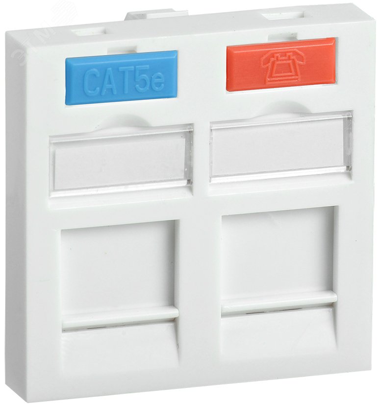Вставка 45х45мм для 2 модулей Keystone Jack с маркером CS6-22M