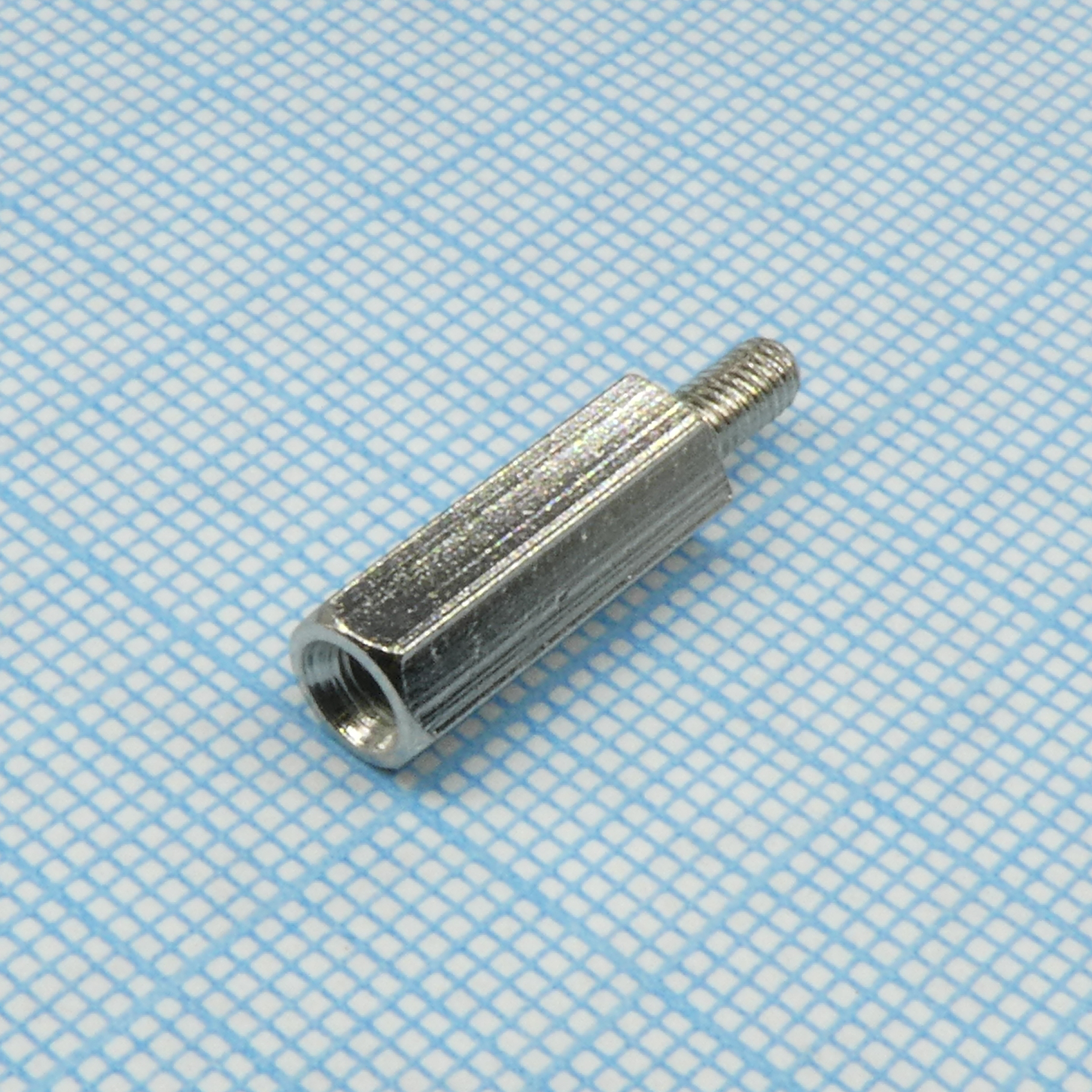 H-L1500 2100-5-03-1N1W - Стойка латунная никелированная для печатной платы, шестигранная, М3, 15мм, отверстие-винт