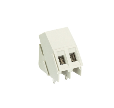 Клемма Wiecon 8135 / 2 ZN OB - Клемма на печатную плату, подвод кабеля по углом 35 гр., с маркировкой, с изолирующей пластиной, 2 полюса, шаг: 5,00 мм, винтовая фиксация провода, 300V, 16А, цвет: серый, серия 8135