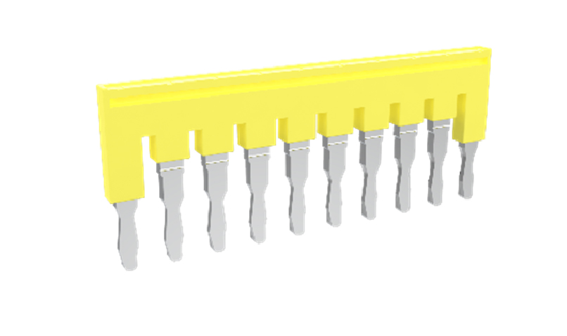 Соединительная перемычка TJA6.2-9 - Соединительная перемычка, втычная, изолированная, 9 полюсов, для серий клемм: TP/TU/TC, шириной 6,2 мм, цвет: желтый