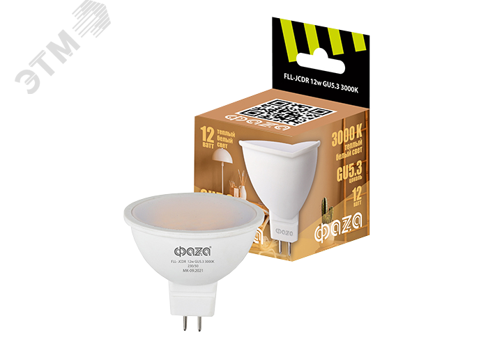 Лампа светодиодная LED 12Вт 3000K GU5.3 230/50 5038684