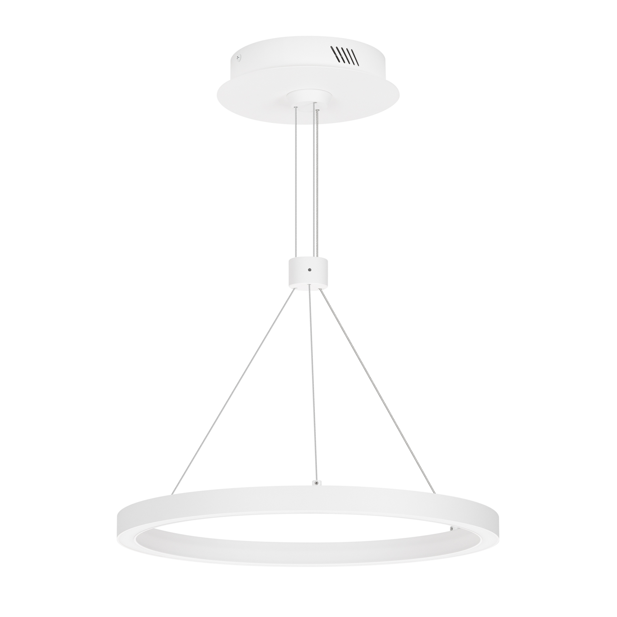 Светильник SP-CONGO-CAN-1-R400-24W Warm3000 (WH, 120 deg, 230V) 046212 - Подвесной светильник. Мощность 24 Вт, св. поток 1340 лм, 56 лм/Вт, тёплый 3000 K, CRI>90, угол 120°, напряжение питания 230 В. Белый круглый корпус из алюминия, экран силикон, степен