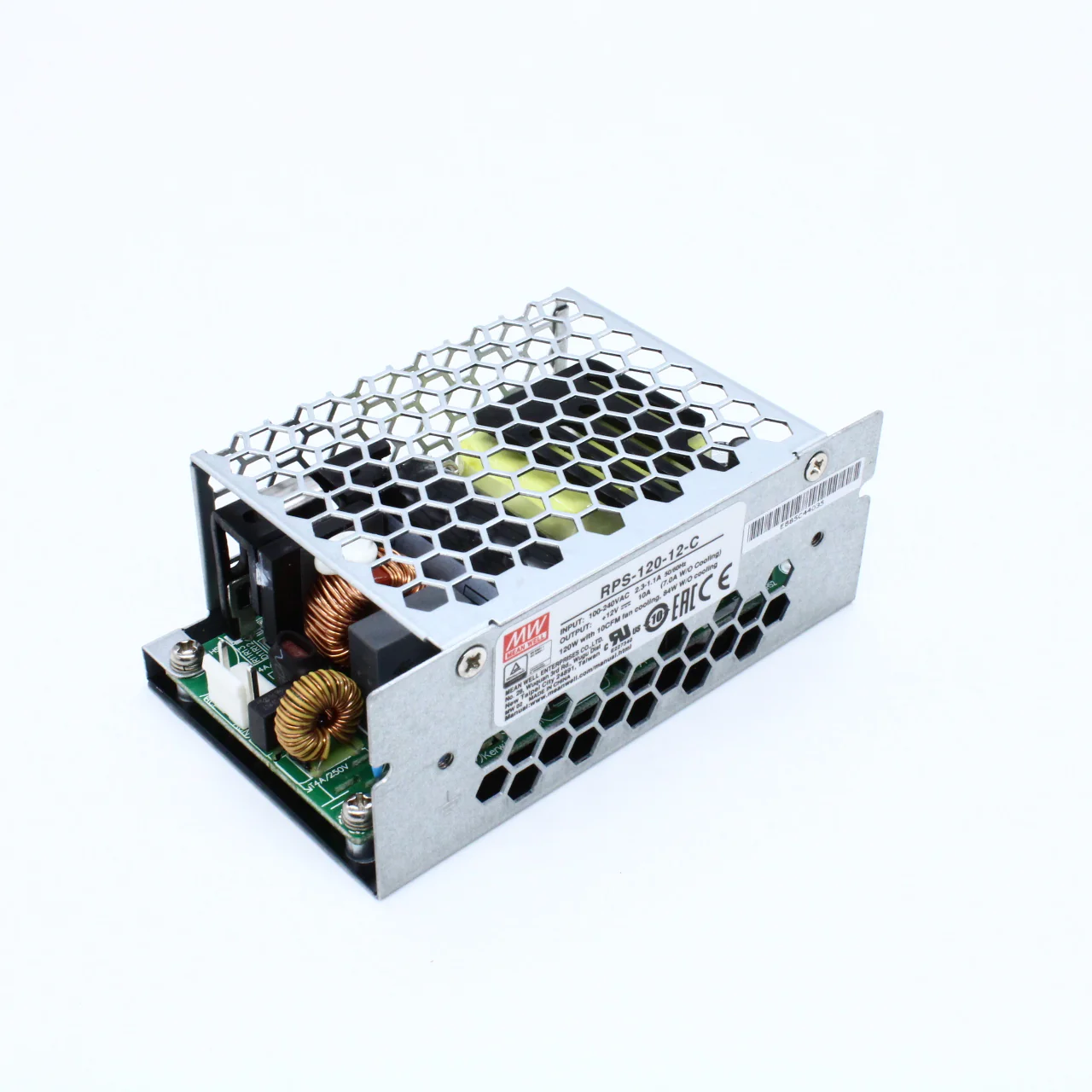 RPS-120-12-C - AC-DC, Med, 120Вт, вход 80…264V AC, 47…63Гц /113…370В DC, выход 12В/10A, изоляция 4000В AC, в кожухе, 103.4х62х40мм, -30…+70°С