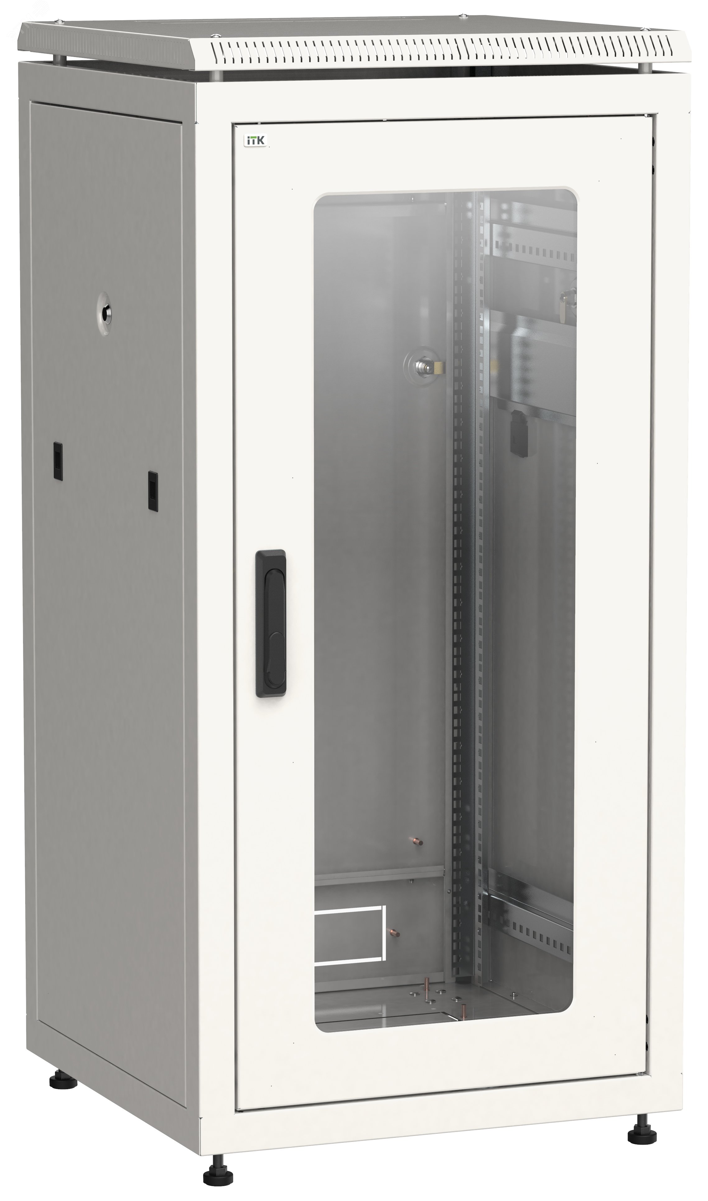 Шкаф сетевой 19" LINEA N 18U 600х800мм стеклянная передняя дверь серый LN35-18U68-G