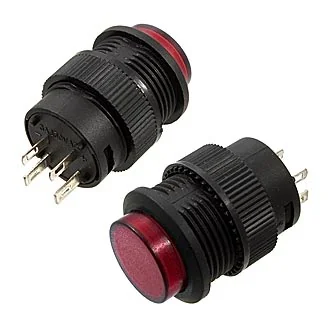 R16-503BD-R NON LOCK - Кнопочный переключатель без фиксации, красная LED подсветка