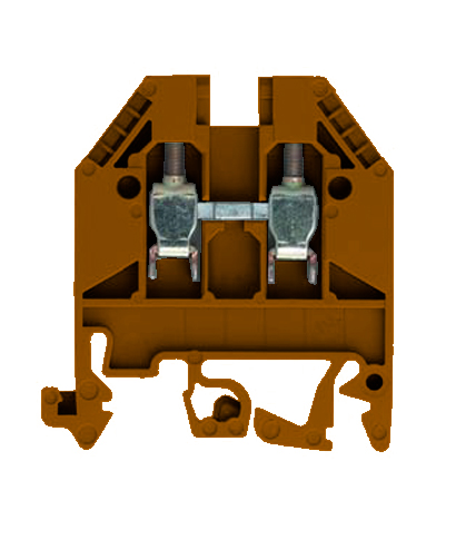 Клемма WK 4 /U BRAUN - Проходная клемма, тип фиксации провода: винтовой, номинальное сечение: 4 мм кв., 32A, 800V, ширина: 6 мм, цвет: коричневый, тип монтажа: DIN 35