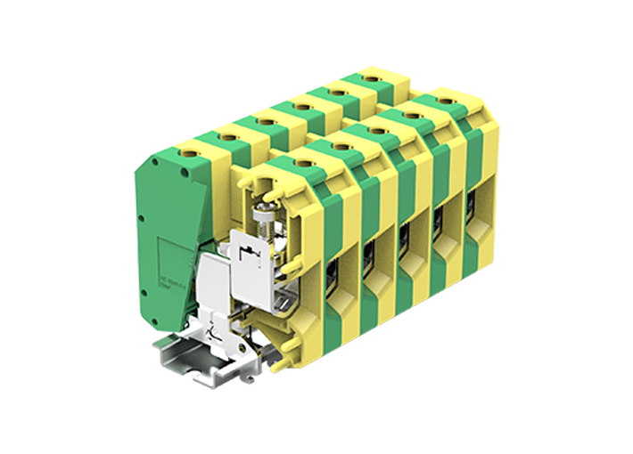 Заземляющая клемма 350903 - Заземляющая клемма, UK35, тип фиксации провода: винтовой, номинальное сечение: 50 мм кв., ширина: 15 мм, цвет: желто-зеленый, тип монтажа: DIN 35