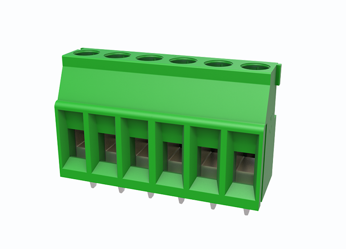 Розеточный разъем на плату MC-TF5.0H03C - Клемма, горизонтальный подвод кабеля, на плату, шаг: 5.0 мм, 3 полюса, фиксация провода винтовая, исполнение: стандартное, 320V, 14A, цвет: зеленый