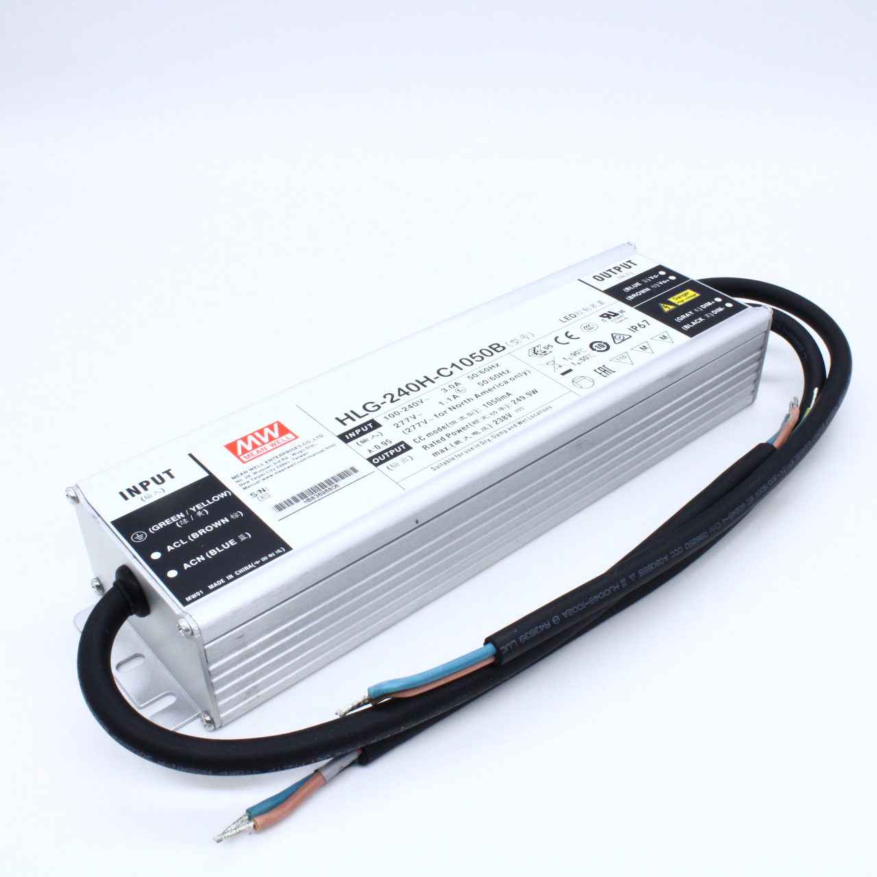 HLG-240H-C1050B - AC/DC драйвер электропитания светодиодов, 240 Вт