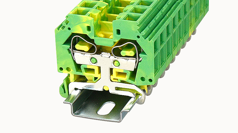 Заземляющая клемма WS10-SD-PE-01P-1C - Заземляющая клемма, тип фиксации провода: пружинный, номинальное сечение: 10 мм кв., ширина: 10 мм, цвет: желто-зеленый, тип монтажа: DIN35