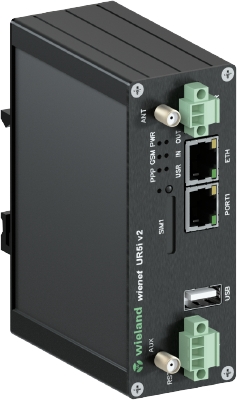 Маршрутизатор WIENET HSPA+UR5i V2 SL - Маршрутизатор GSM / GPRS / HSPA +, серии WieNet, интерфейсы: USB, DI, DO, 1x SIM, 1 порт RJ45 скорость передачи 10/100 MBit/s, антенные разъемы: ANT, DIV (2x SMA), номинальное напряжение: 10-30 VDC, монтаж: на DIN ре