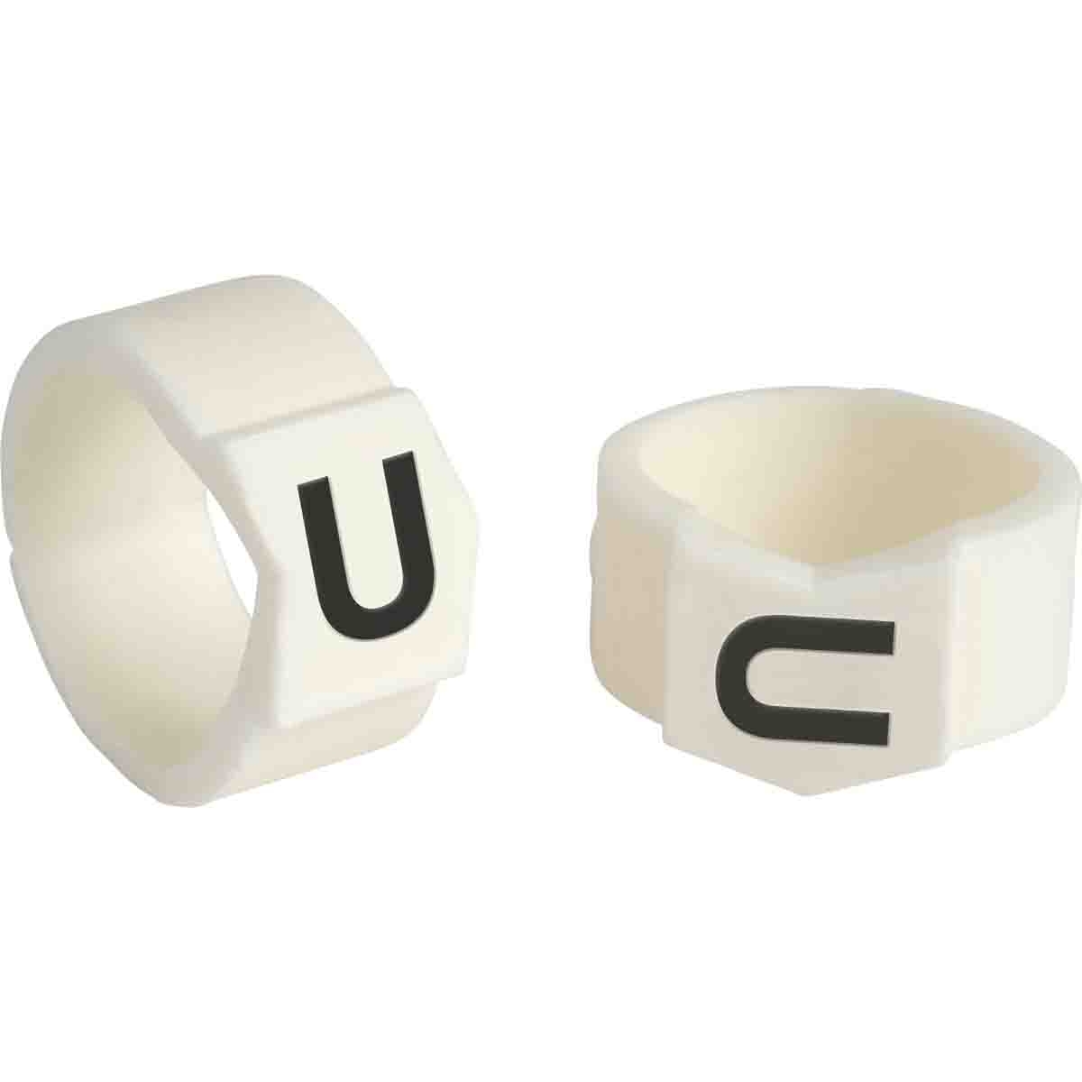 brd133730 - SCN-61-U клипсы белые, 50шт/упак, для провода 15,1-19,0мм диаметра, легенда U