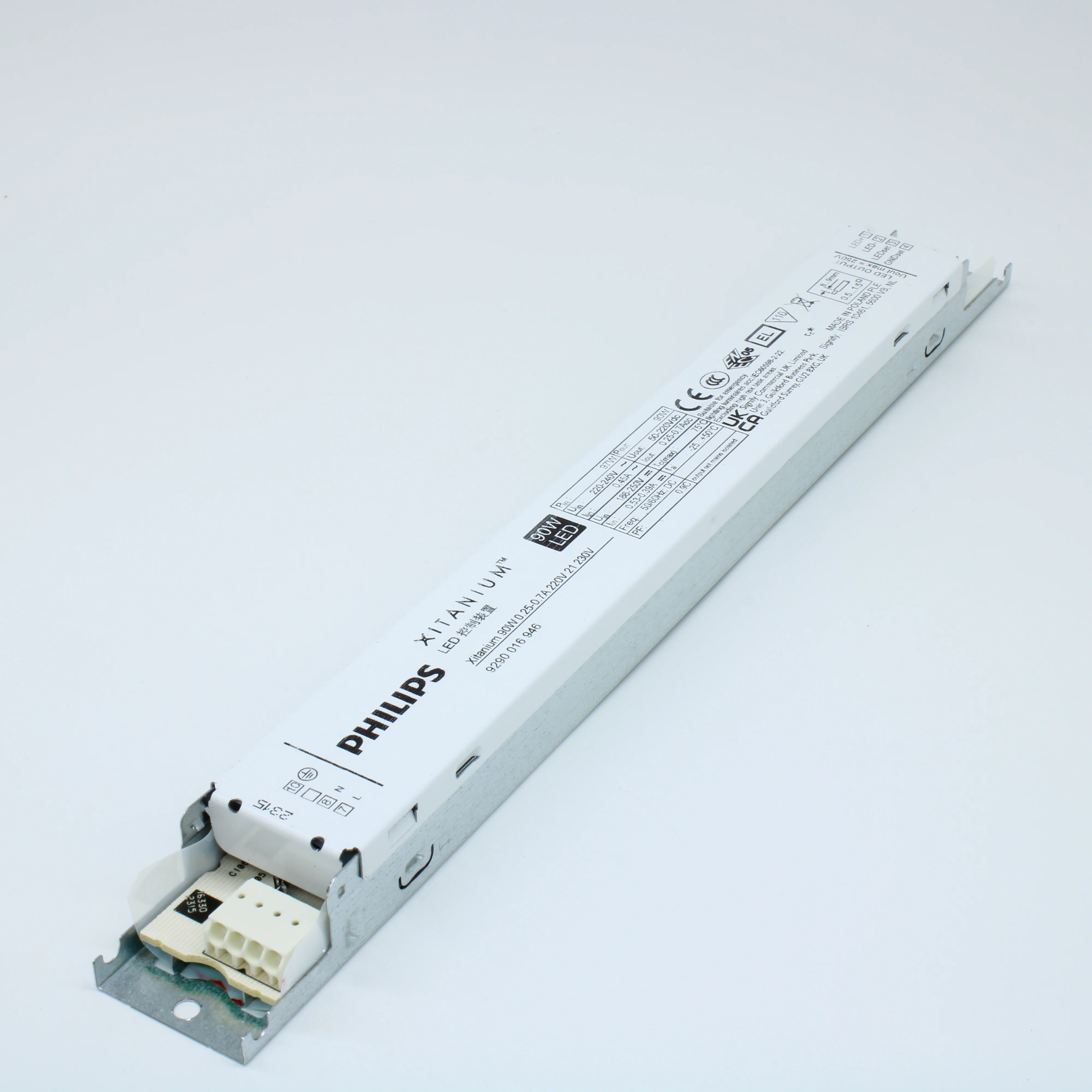 XITANIUM 90W 0.25-0.7A 220V 21 230V - AC-DC, 90Вт, ККМ, стабилизация тока, вход 198…264В AC/ 168…275В DC, 45…66Гц, выход (0.25А) 0.25…0.7А / 50…220В DC, в корпусе 280x30x21мм, -25…+50°C, LEDset