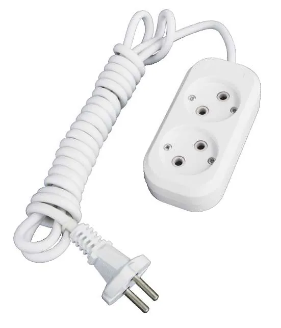 Удлинитель 2х5м без заземл. 10А IP20 Е-202 ПВС 2х0.75 АБС-пластик 9631961
