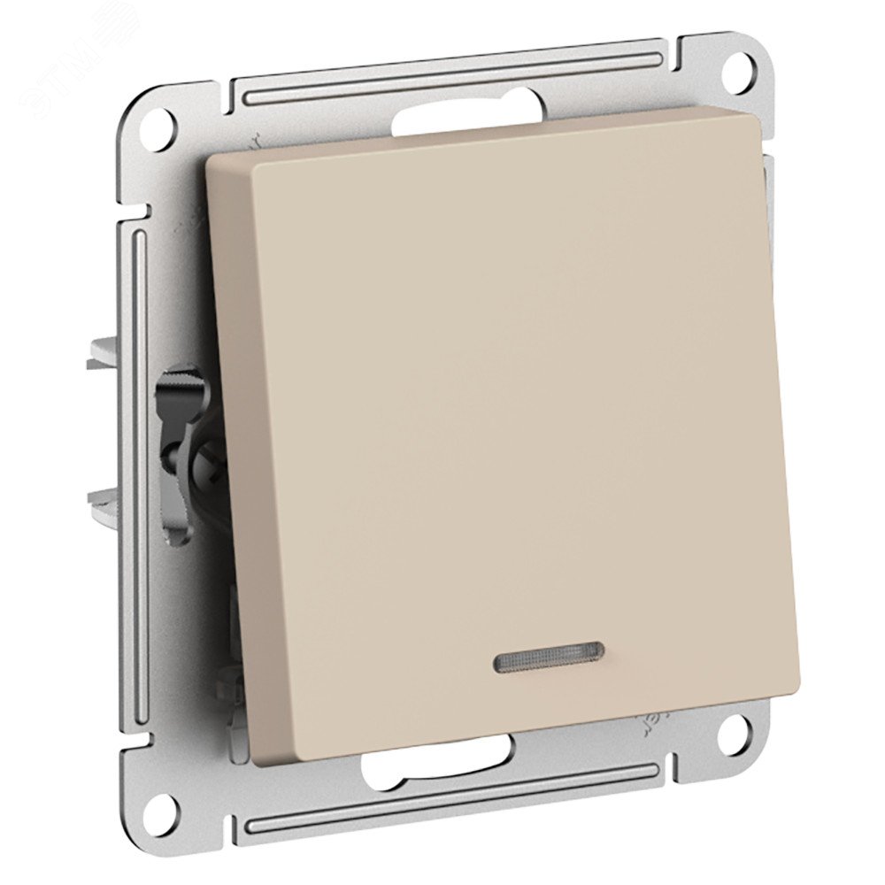 Выключатель 1-кл. AtlasDesign с подсветкой (сх.1а) 10AX мех. песочн. SE ATN001213