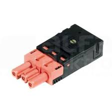 Разъем  G0.000.0086.0 - Розеточный разъем на кабель диам. 7,8 - 10,3 мм, 3 полюса, пружинная фиксация, номинальные характеристики: 250V, 15A, цвет корпуса: черный, цвет контактной вставки: розовый, серия gesis GST18i3